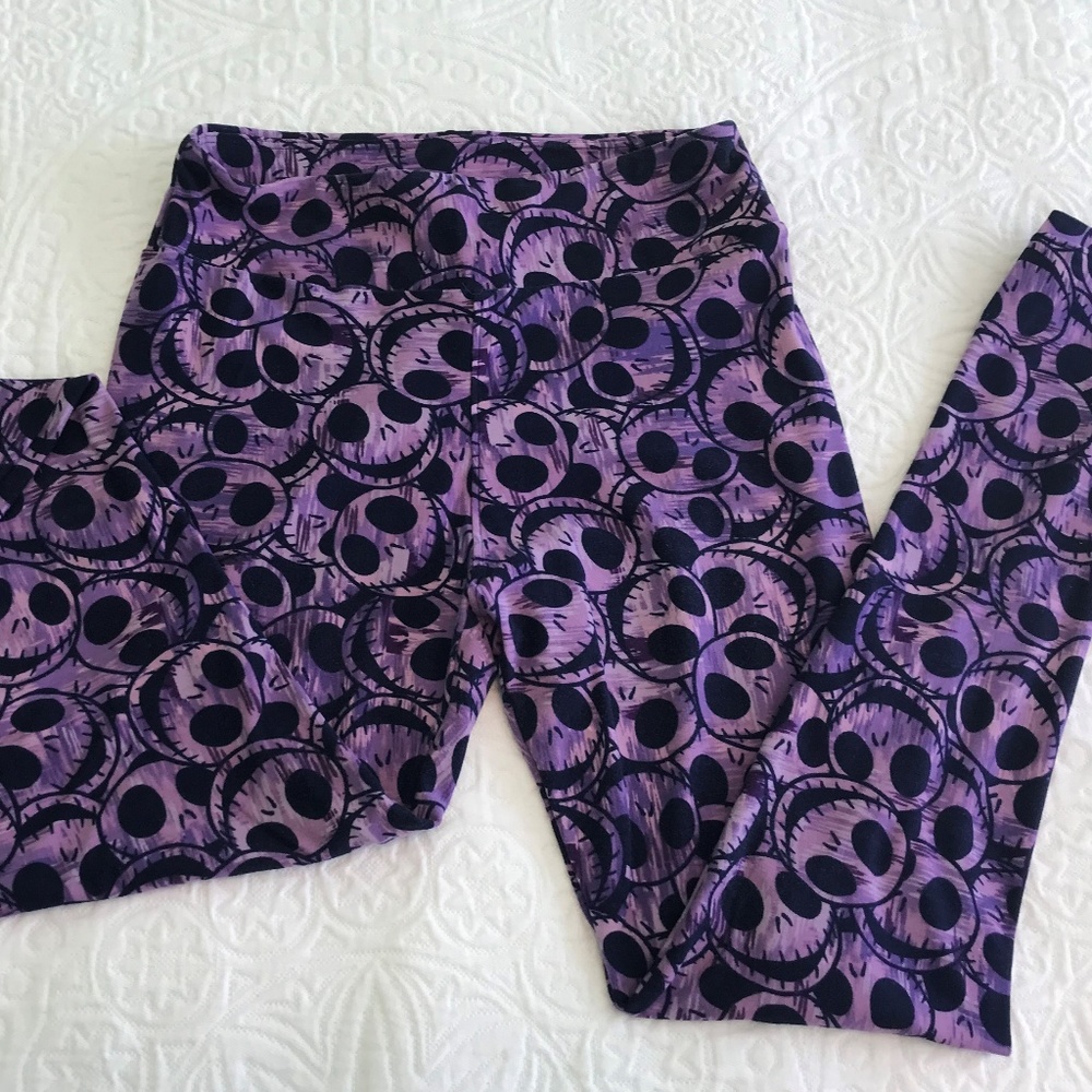 Lularoe Disney Jack Skellington OS Purple Leggings